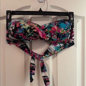 Apt. 9 Floral Bikini Top - Black and Pink